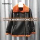 ANDERELLA 2018 Winter Coat Fashion Natural Wool Fur PU Leather Jacket Girls Plus Size Sheep Shearing Coat Real Lamb Fur Jacket