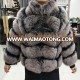 Natural Real Silver Fox Fur Coat 2018 New Women Winter Full Pelt Fur Fox Fur Coat Thick Warm Coat Luxury