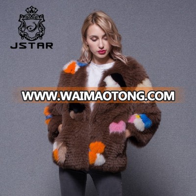 Fashion wholesale winter women long sleeve fox fur coat