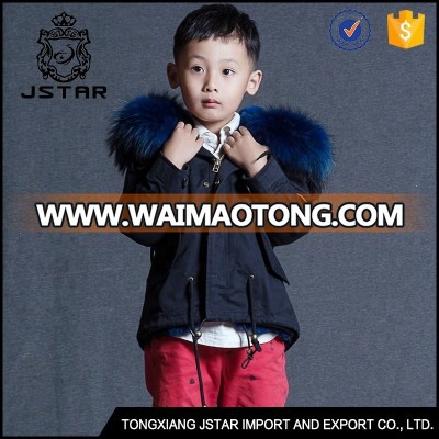 Fashion kids parka raccoon fur hood winter parka winter coat for child