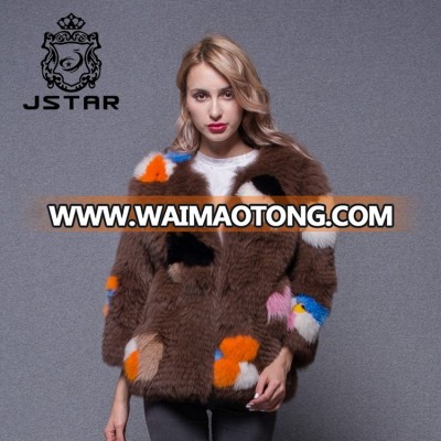 Coloured custom winter women real fox fur short coat