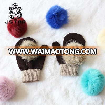 2018 New Design Knitted Soft Candy Color Sweet Kids Magic Gloves