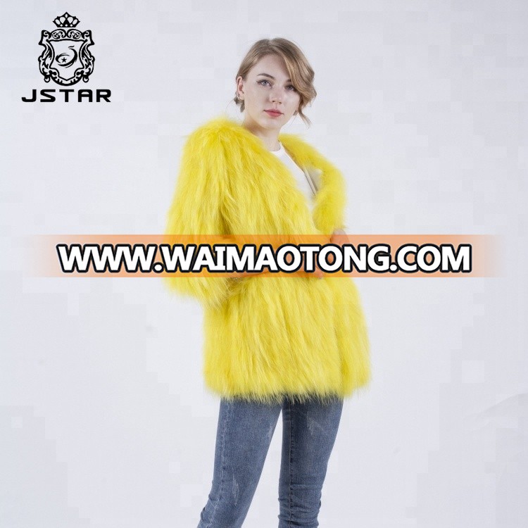 Autumn and winter girls fur jacket knitted raccoon fur coat for women